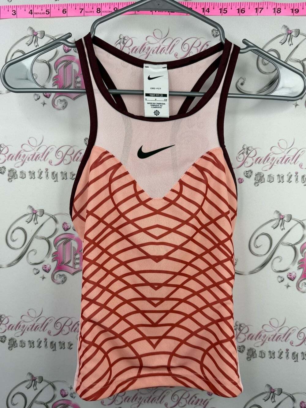 Nike tank top dri fit workout orange Geometric Racerback Tank Top